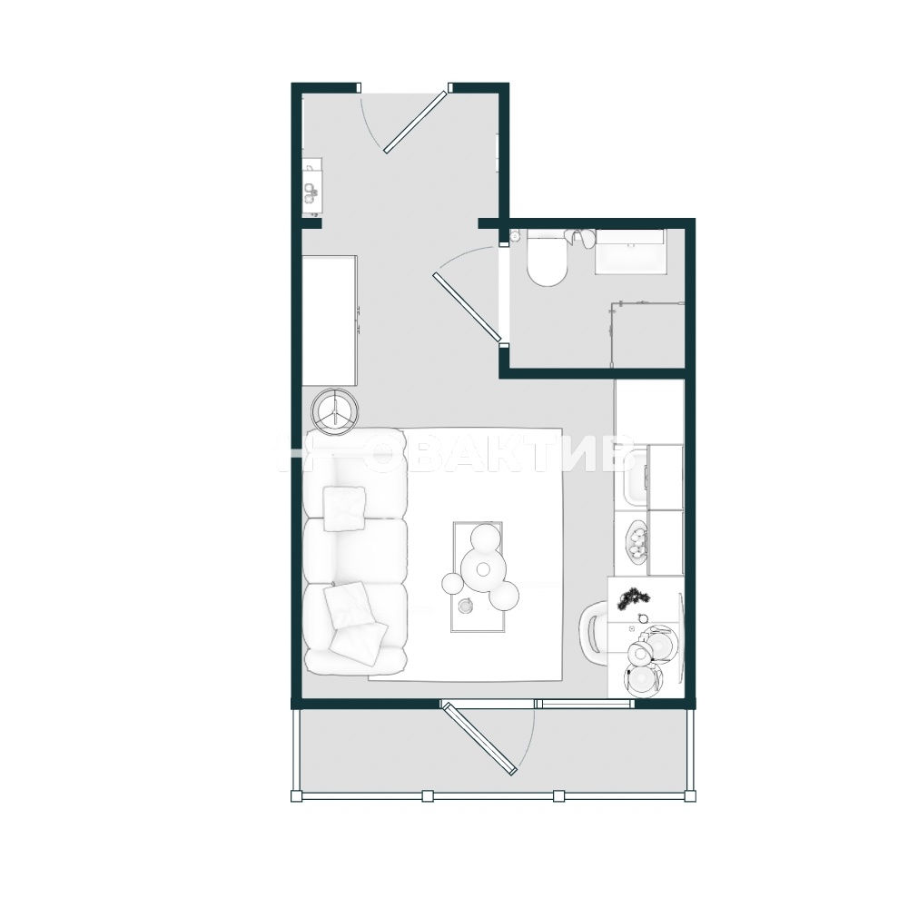 Продажа Студия квартира, 22 м², 13/17 эт. - квартиры - вторичное жильё  (объект A2326) | Новактив